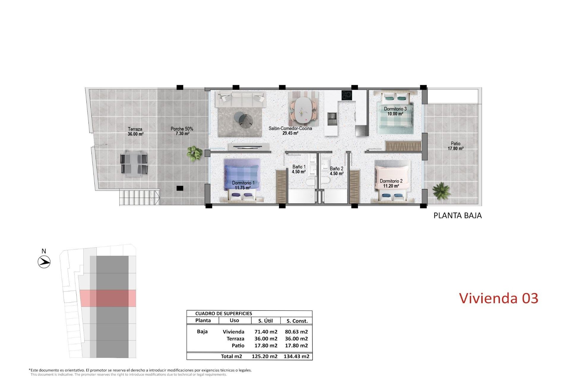 Nowy budynek - Bungalow -
Pilar de la Horadada - pueblo