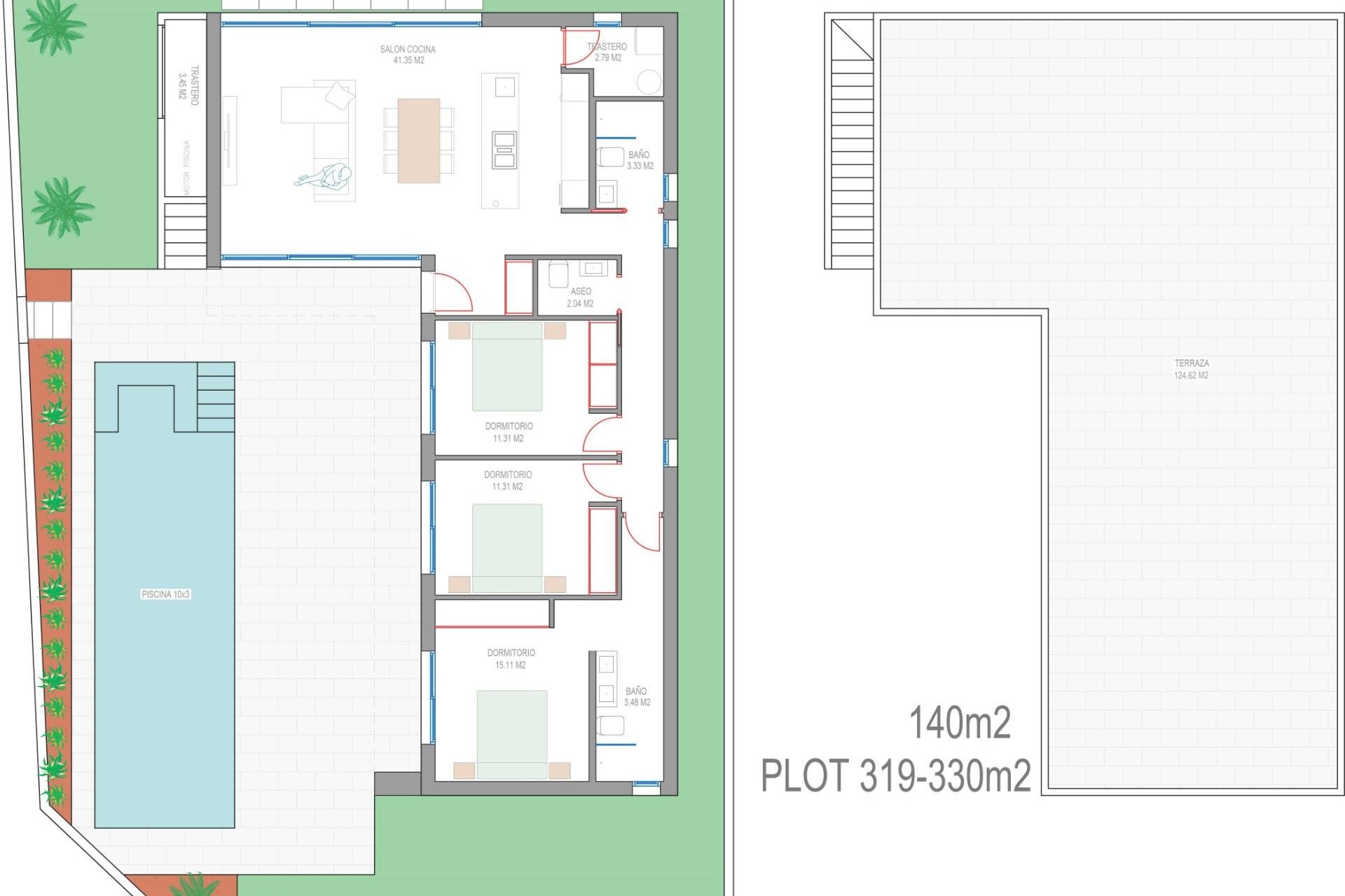 Obra nueva - villa -
San Javier - Parque del doce