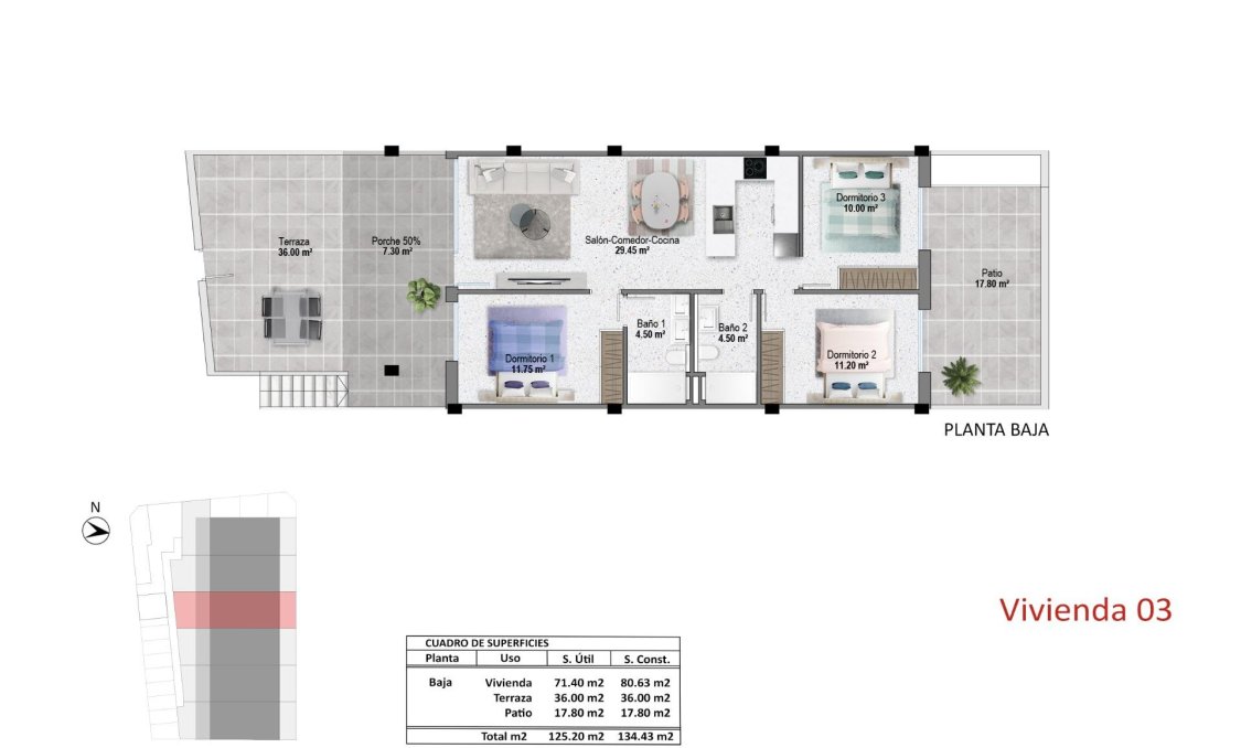 New Build - Bungalow -
Pilar de la Horadada - pueblo