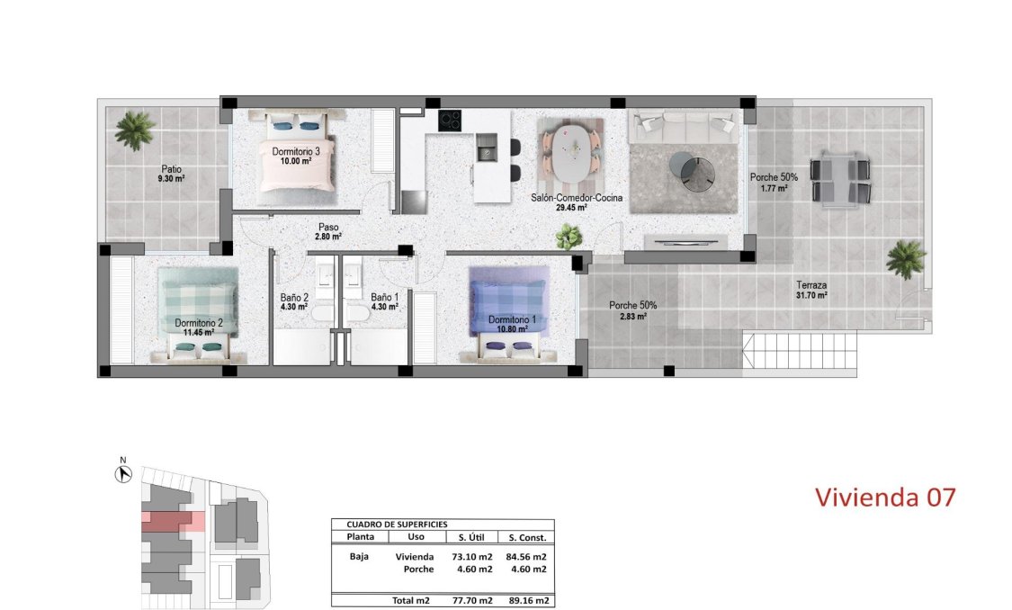 New Build - Bungalow -
Pilar de la Horadada - pueblo
